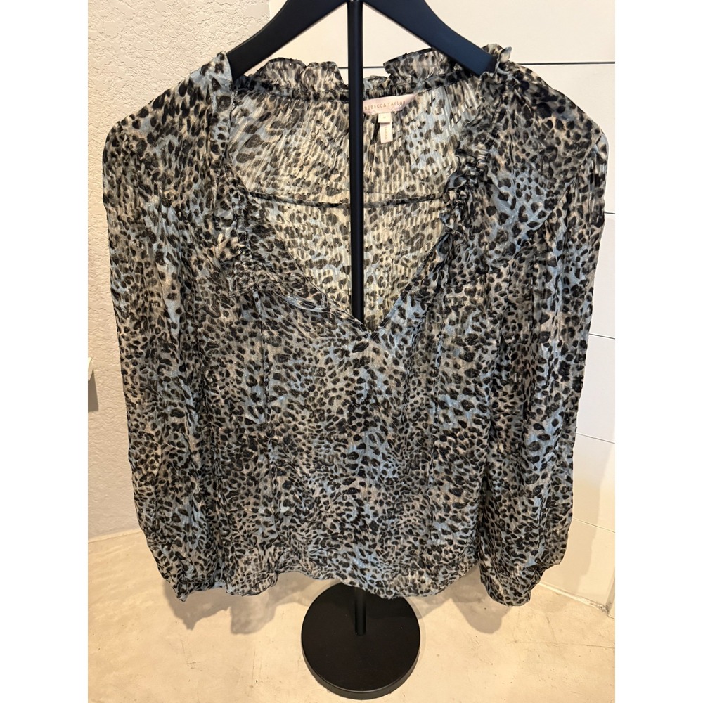 Rebecca Taylor Animal‎ Print Sheer Blouse – Women's Size 4